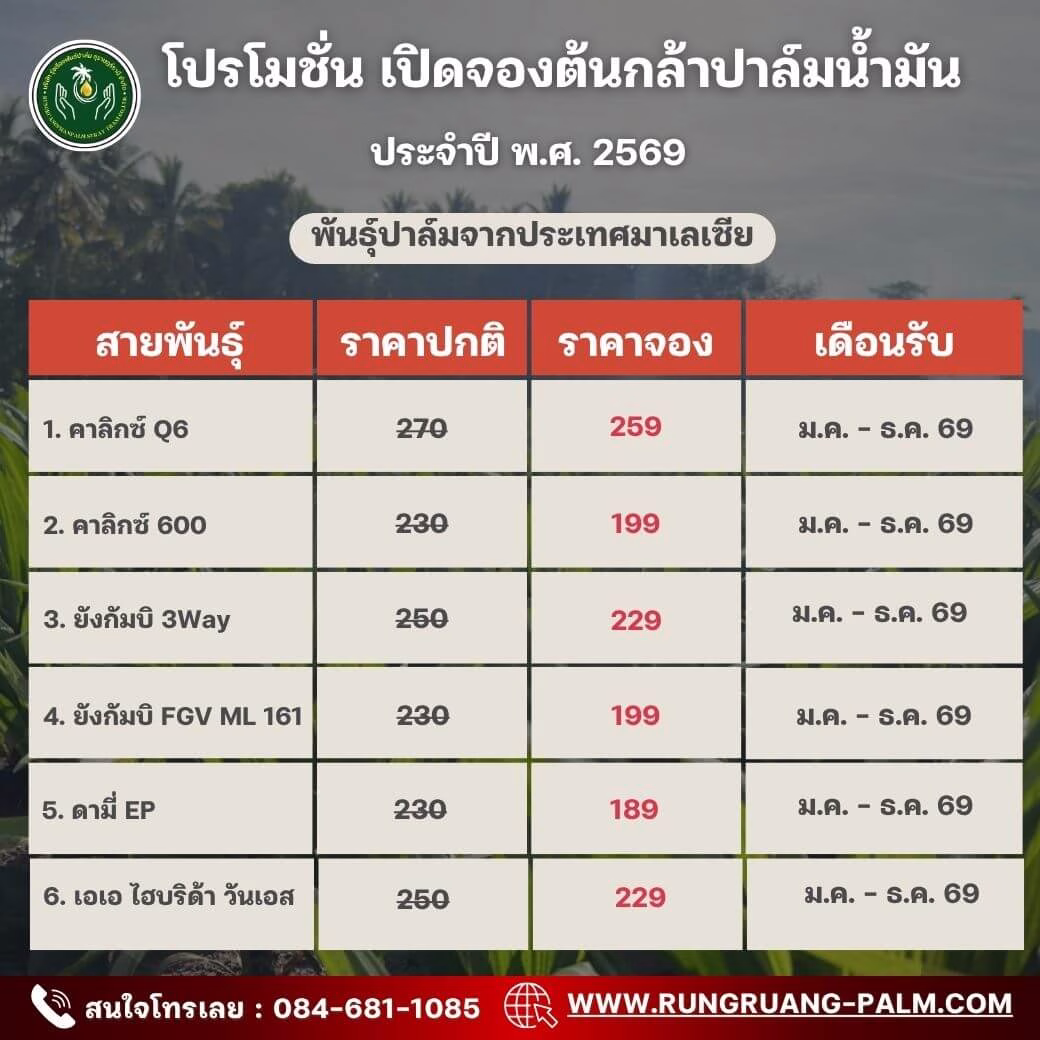 พันธุ์ปาล์มจากประเทศมาเลเซีย