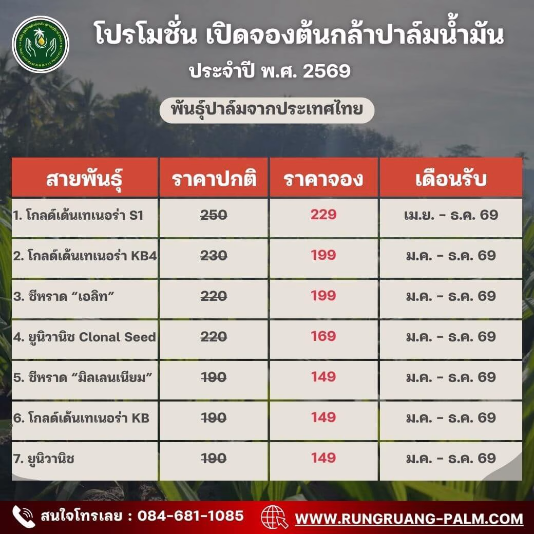 พันธุ์ปาล์มจากประเทศไทย